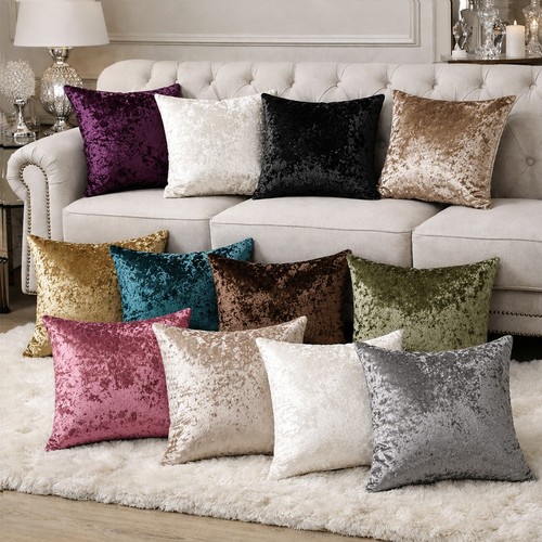 Crushed velvet cushion covers - cushion,
