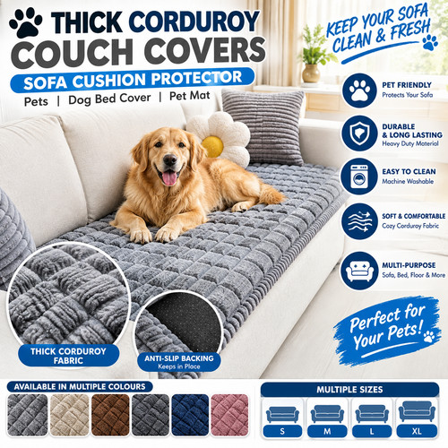 Thick corduroy couch - couch, covers